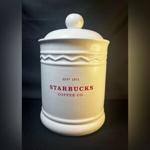 Vintage Starbucks Cream Ceramic Coffee Canister